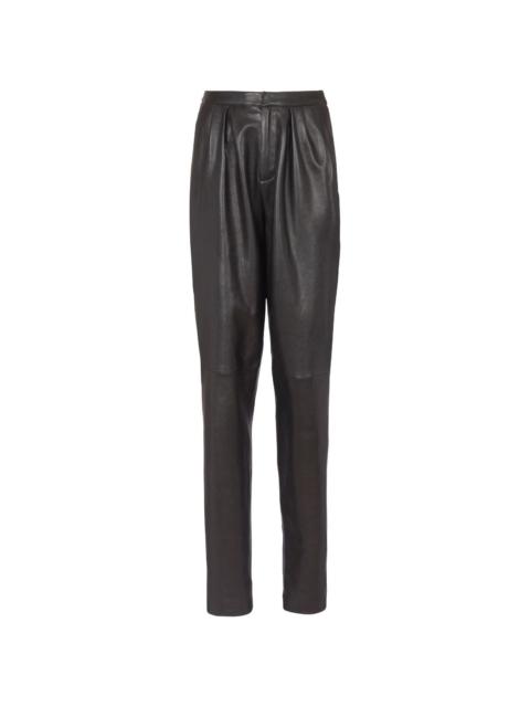 leather tapered trousers