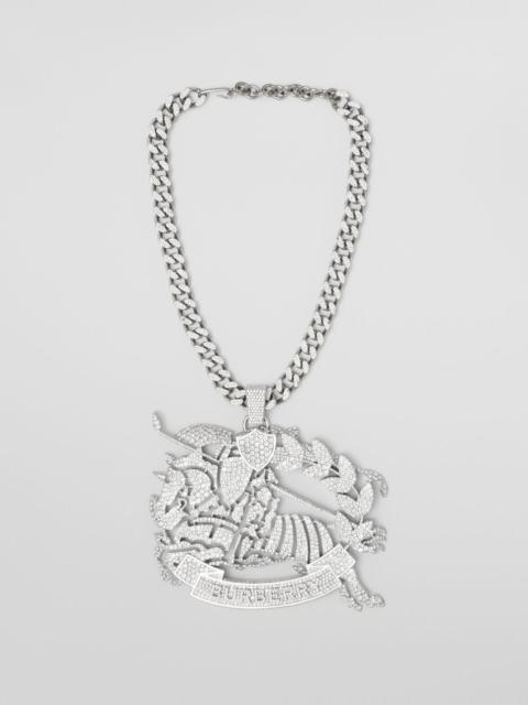 Burberry Crystal EKD and Palladium-plated Necklace