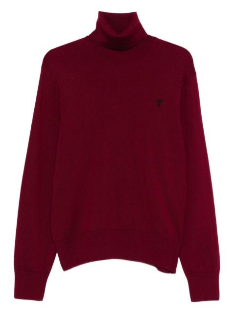 AMI Paris roll-neck embroidered sweater