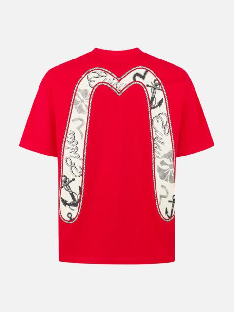 EVISU Twisted Rope and Daicock Anchor Print Relax Fit T-shirt