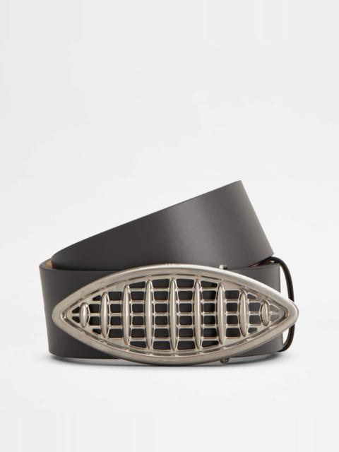 Tod's BELT IN LEATHER - GREY