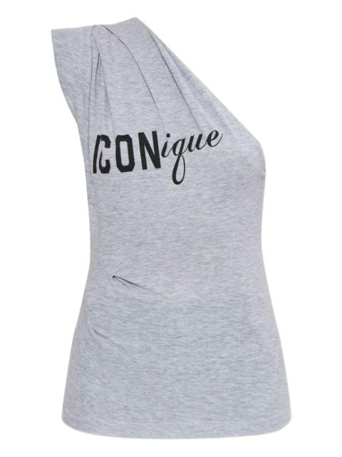 DSQUARED2 one-shoulder graphic-print top