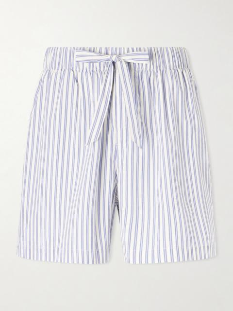 TEKLA Straight-Leg Striped Organic Cotton-Poplin Shorts