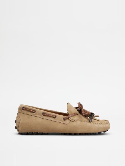 Tod's GOMMINO LOAFERS IN SUEDE - BROWN