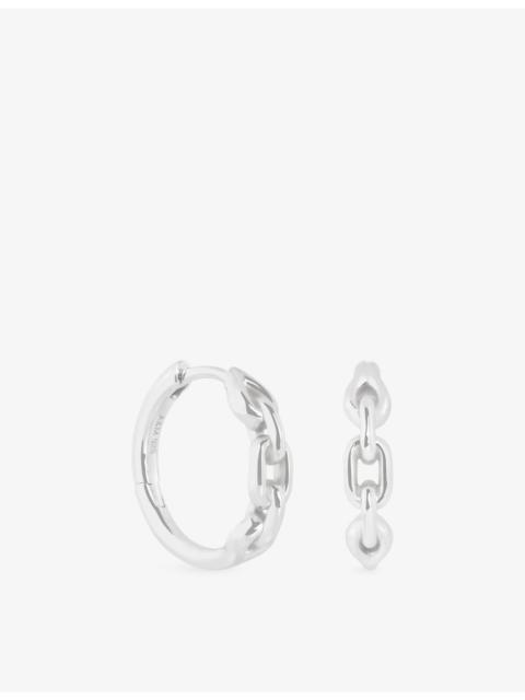 ASTRID & MIYU Link Hardware Rhodium-Plated Sterling-Silver Hoop Earrings