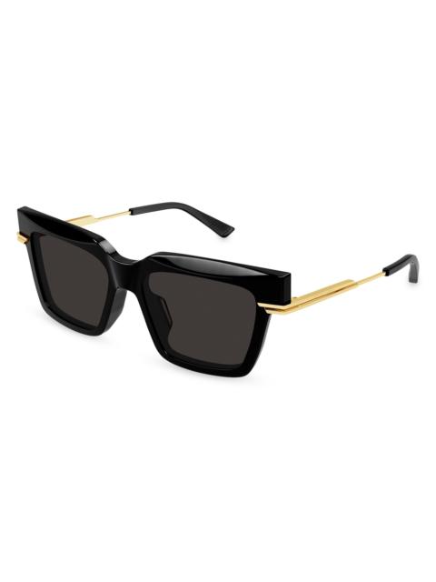 Bottega Veneta Women's Combi Acetate 53MM Square Sunglasses - Black
