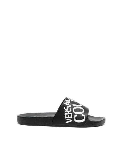 VERSACE JEANS COUTURE logo-print slip-on slides