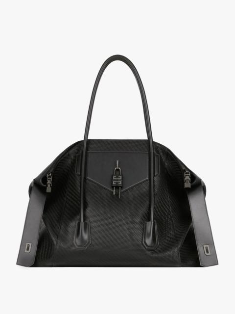Givenchy LARGE ANTIGONA LOCK SOFT BAG IN BRAIDED-EFFECT LEATHER