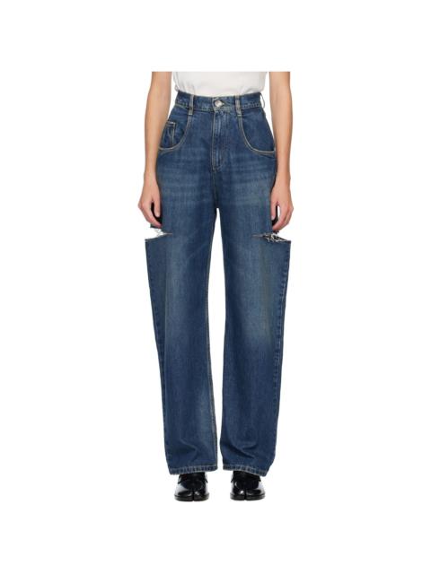 Maison Margiela Blue Cut-Out Jeans