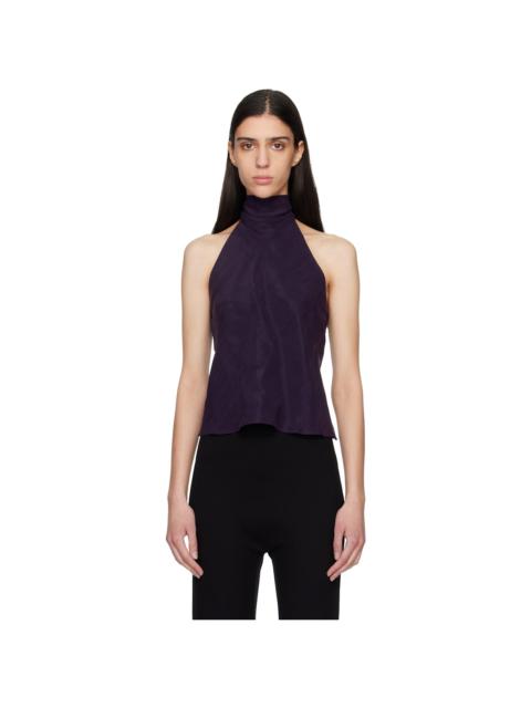 LESET Purple Kim Halter Top