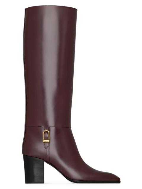 SAINT LAURENT Women's Julia Boots in Smooth Leather - Wine