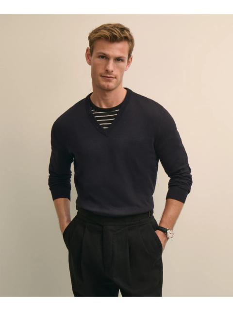 Brooks Brothers Supima® Cotton V-Neck Sweater