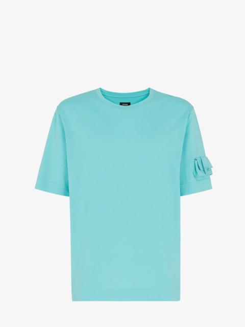 FENDI Light blue jersey T-shirt