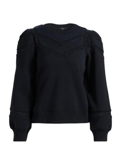 Rails Women's Isles Lace-Panel Cotton Sweatshirt - Black