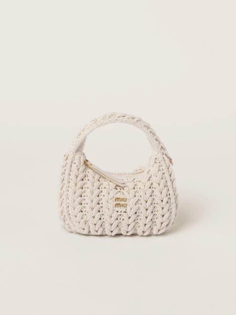 Miu Miu Wander woven cotton hobo bag