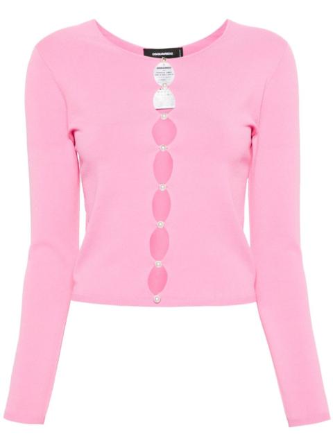 DSQUARED2 faux-pearl cut-out cardigan