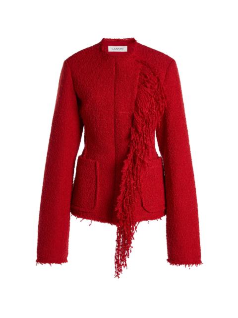 Lanvin Collarless Wool-Blend Jacket red