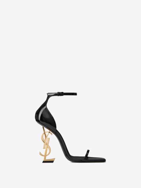 SAINT LAURENT opyum sandals in patent leather with gold-tone heel