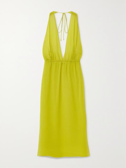 CHRISTOPHER ESBER Spring Silk-georgette Halterneck Midi Dress