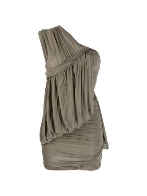 one-shoulder ruched minidress