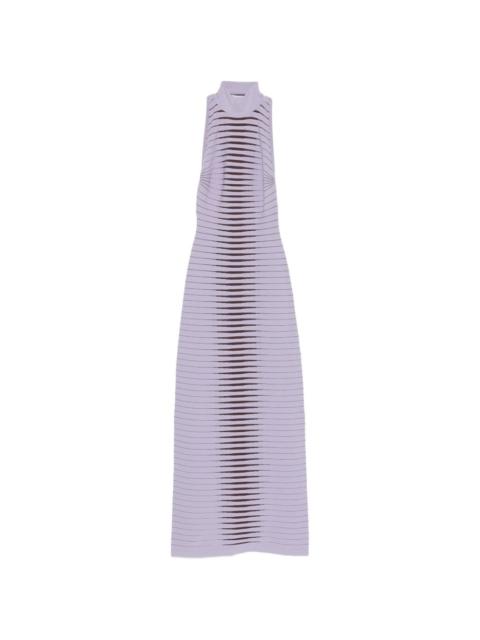 ELISABETTA FRANCHI high-neck striped maxi dress