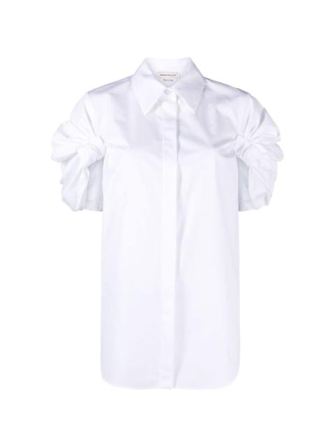 ruched-detailed short-sleeve shirt