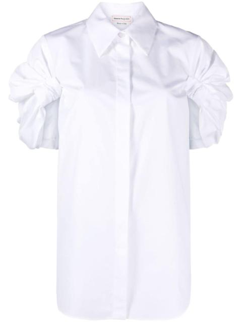 ruched-detailed short-sleeve shirt