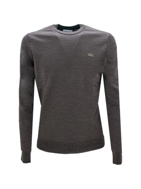 LACOSTE logo-patch crewneck sweater