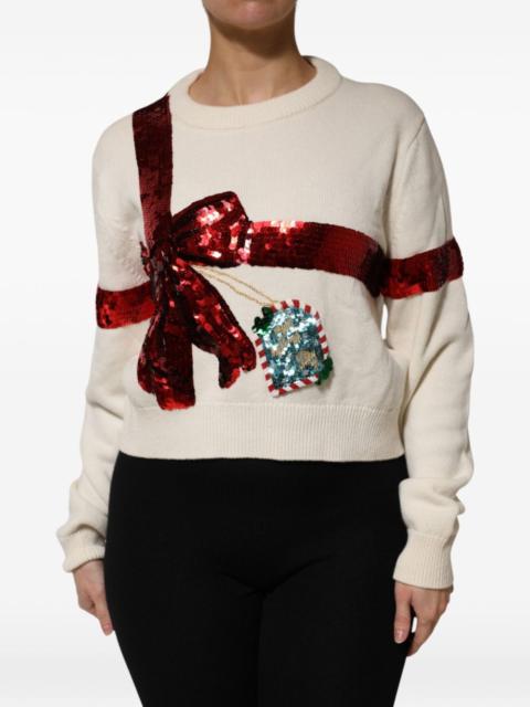 Dolce & Gabbana sequin-embellished bow-detail sweater