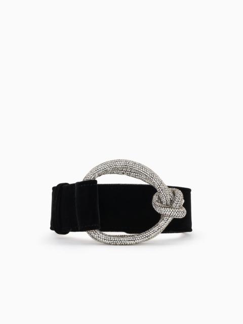 GIORGIO ARMANI Velvet and crystal belt