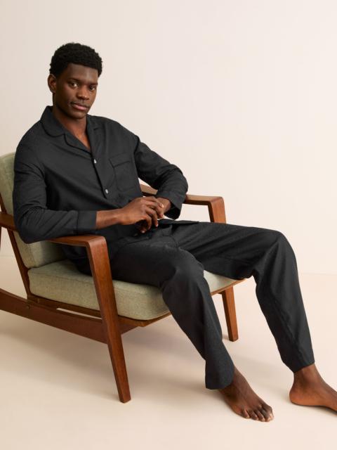 Derek Rose Paris Cotton Jacquard Pajamas Black Rose