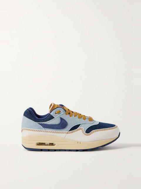 Nike Air Max 1 '87 color-block denim sneakers