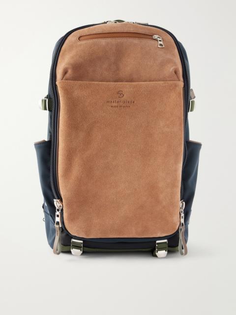 master-piece Grave Suede-Trimmed Canvas Backpack