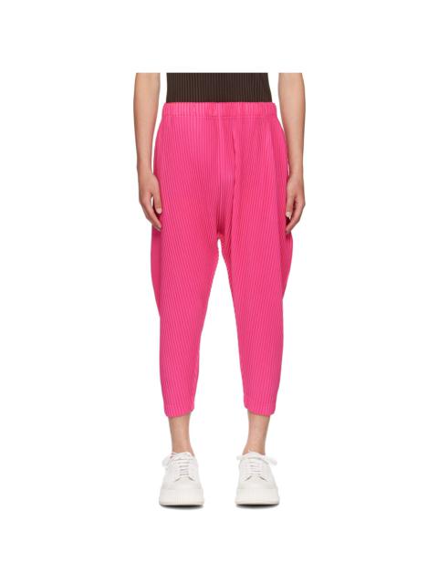 Pink Colorful Pleats Trousers