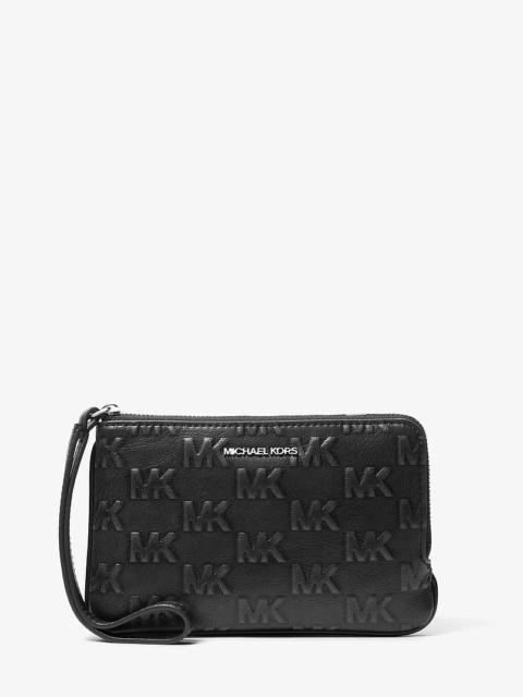 MICHAEL KORS Jet Set Travel Small Burnished Logo Embossed Wristlet