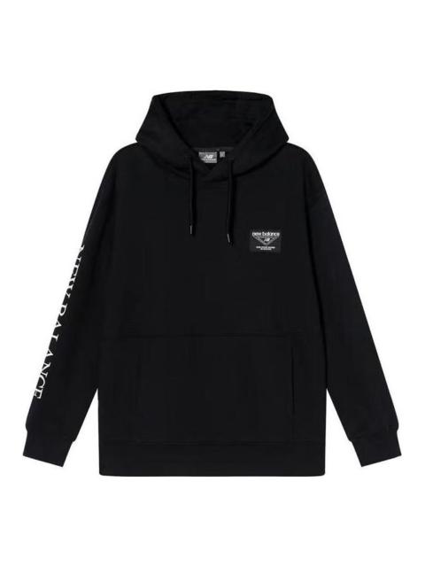 New Balance New Balance Casual Letters Print Hoodie 'Black White' NC943021-BK