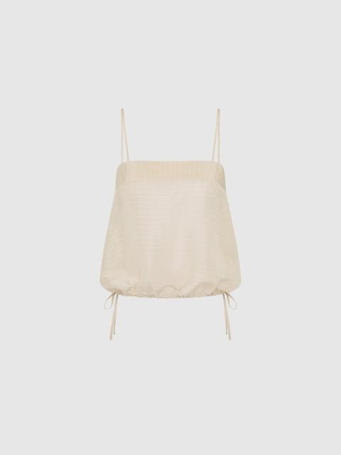ST. AGNI Woven Check Drawstring Cami - Soft Ash