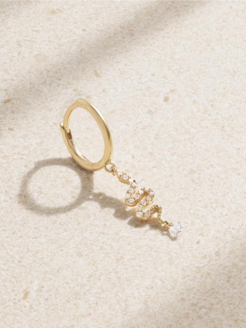PERSÉE Snake 18-karat Gold Diamond Single Hoop Earring