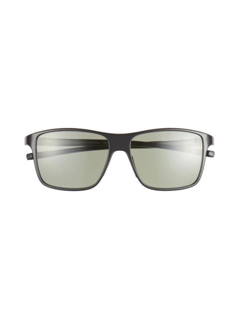 TAG Heuer Boldie 57mm Rectangular Sport Sunglasses in Matte Black /Green Polarized