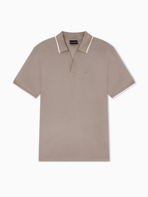 EMPORIO ARMANI STRETCH PIQUÉ POLO SHIRT