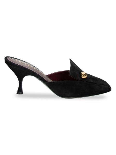 herbert levine Women's Aperitif Pin-Detail 70MM Suede Mules - Goat Suede Black