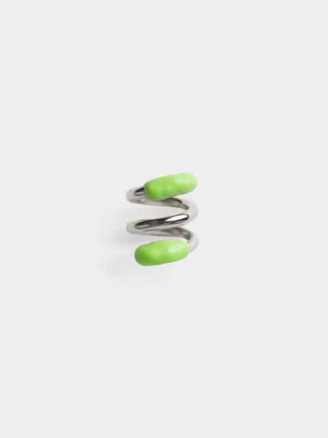 SUNNEI FUSILLO RUBBERIZED SILVER RING / fern green