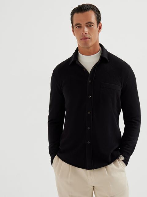 Brunello Cucinelli Virgin wool, cashmere and silk knit shirt