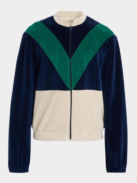 Valentino Men's Jersey V-Motif Full-Zip Sweatshirt