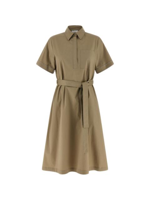 A-line belted shirt dress