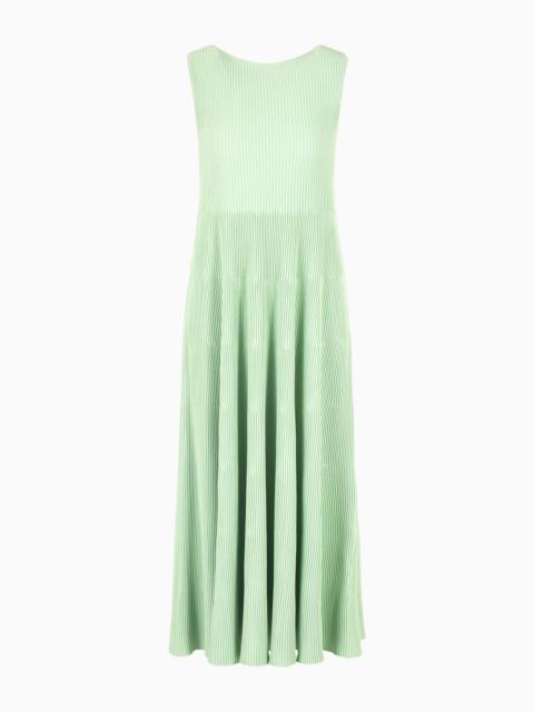 EMPORIO ARMANI Dress with flared hem and wide-spaced rib flounce