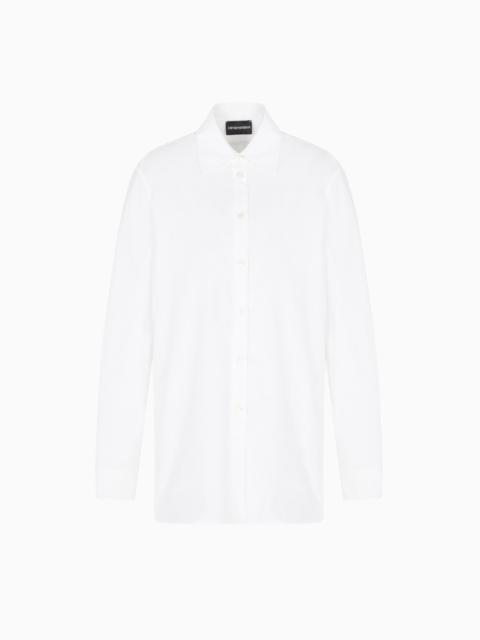 EMPORIO ARMANI WINTER URBANISM CAPSULE COLLECTION POLISHED COTTON OVERSIZED SHIRT