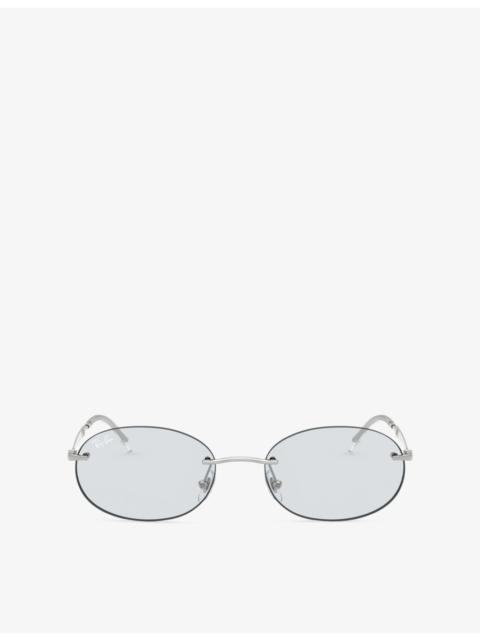 Ray-Ban RB3767 Oval-Frame Metal Sunglasses