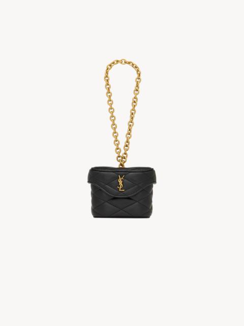 SAINT LAURENT JUNE BOX BAG CHARM IN LAMBSKIN