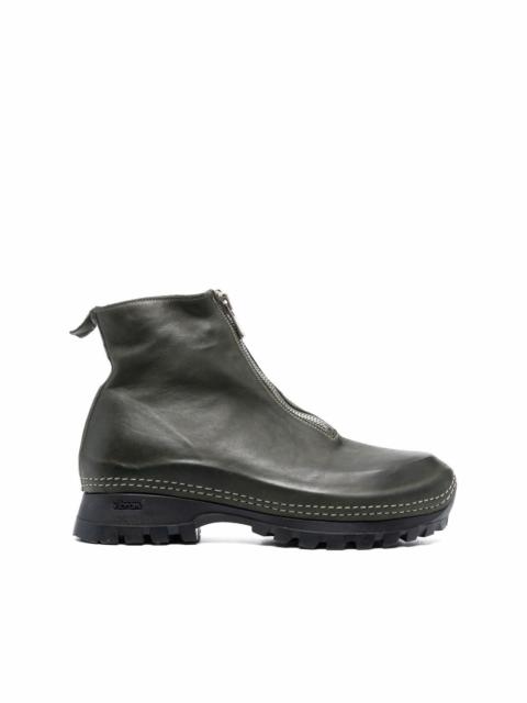 Guidi zipped 가죽 발목 부츠